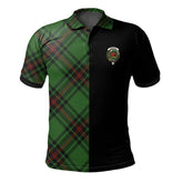 Clan Primrose Tartan Polo Shirt Half of Me - Cross Style CM44 Primrose Tartan Tartan Polo